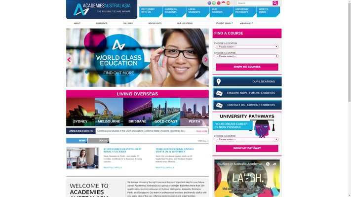 Academies Australia education website